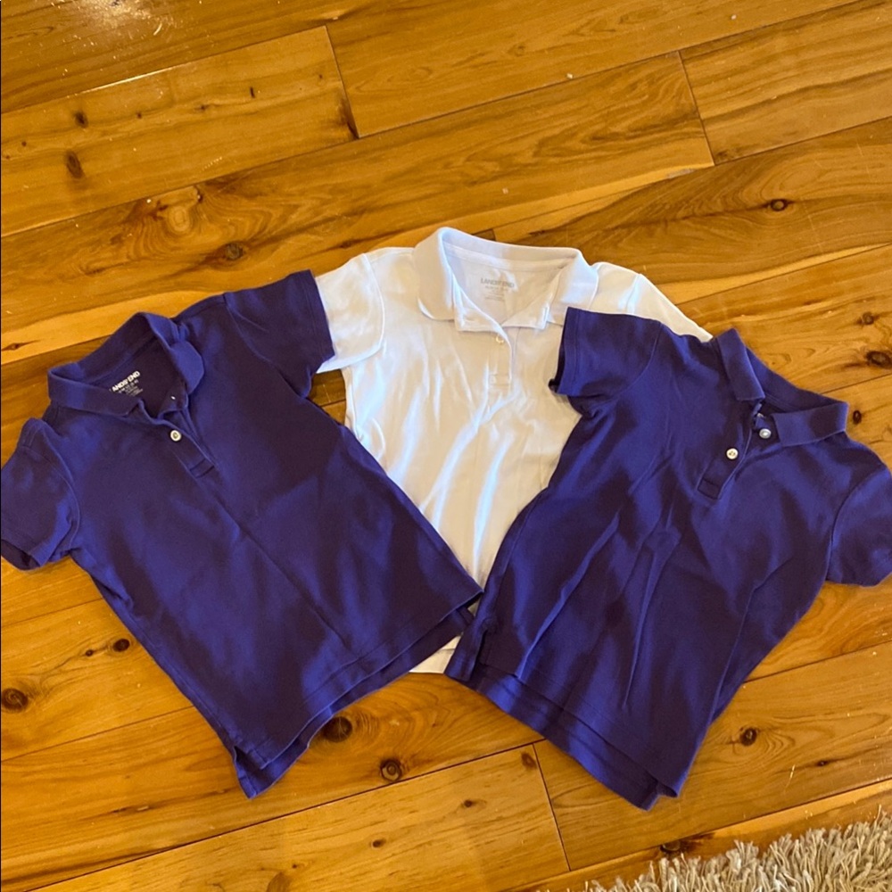 Kids Polo Shirt Set - Purple & White